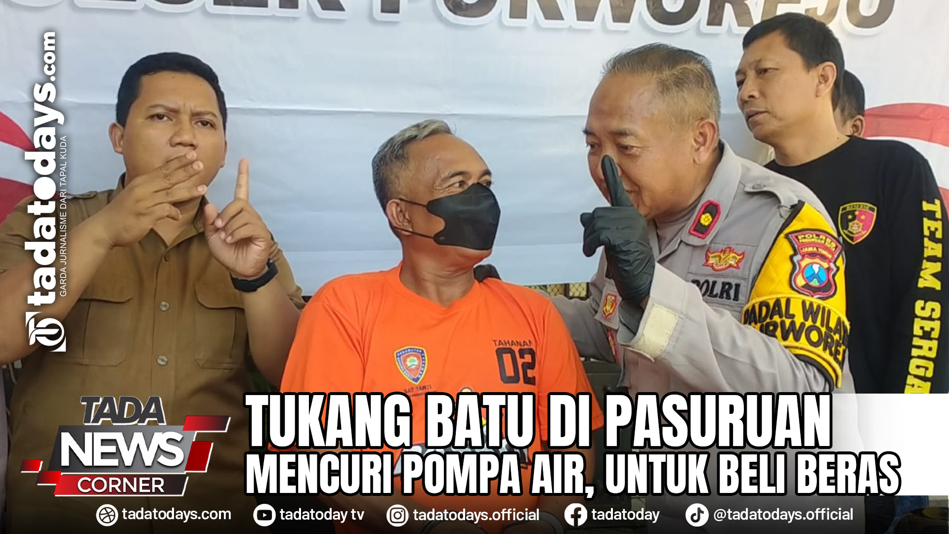 TUKANG BATU DI PASURUAN MENCURI POMPA AIR, UNTUK BELI BERAS