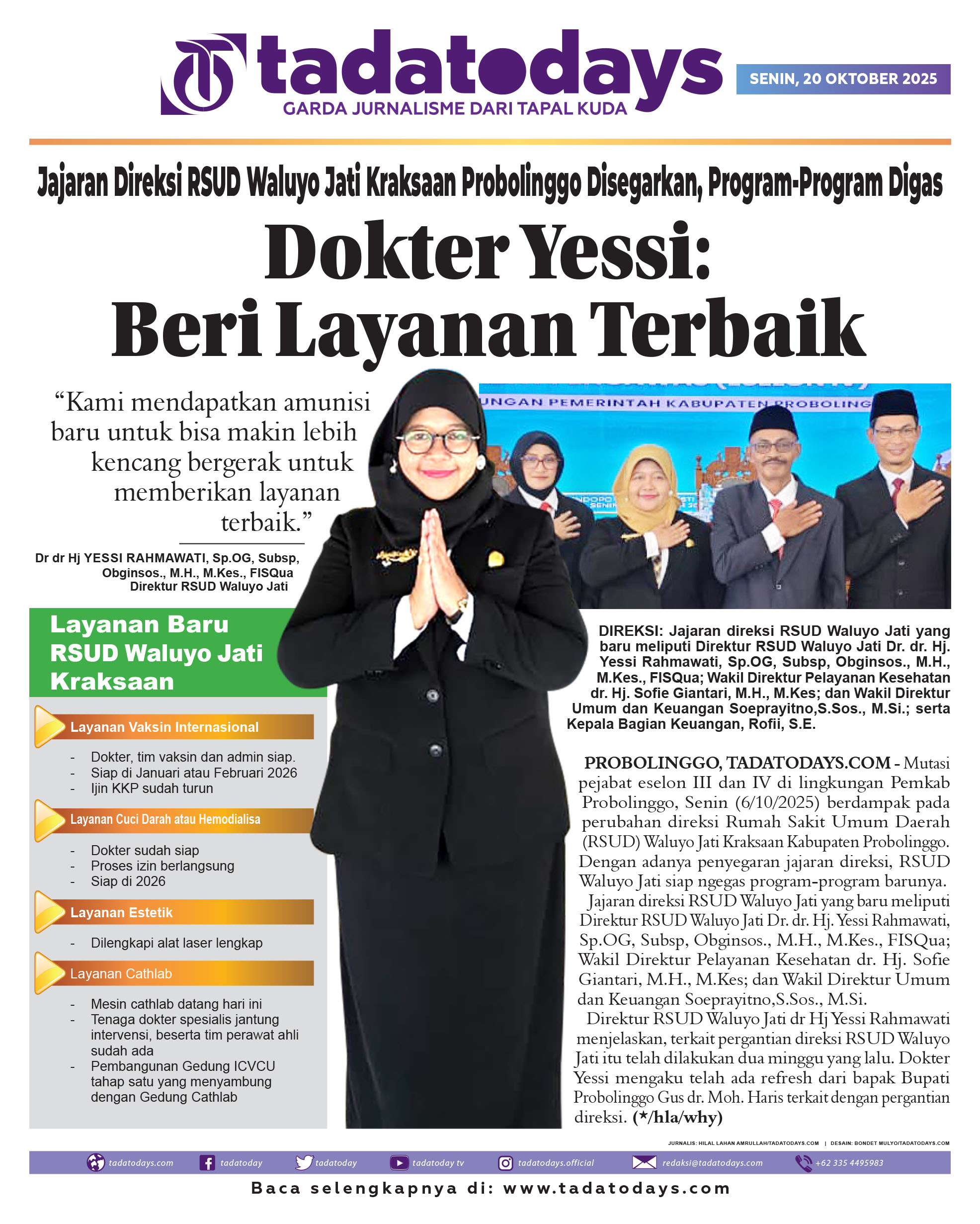 Jajaran Direksi RSUD Waluyo Jati Kraksaan Probolinggo Disegarkan, Program-Program Langsung Digas