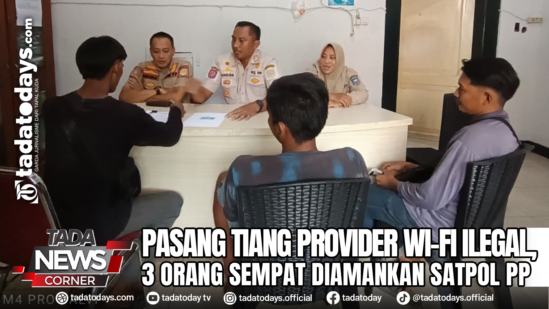 ASANG TIANG PROVIDER WI-FI ILEGAL, 3 ORANG SEMPAT DIAMANKAN SATPOL PP