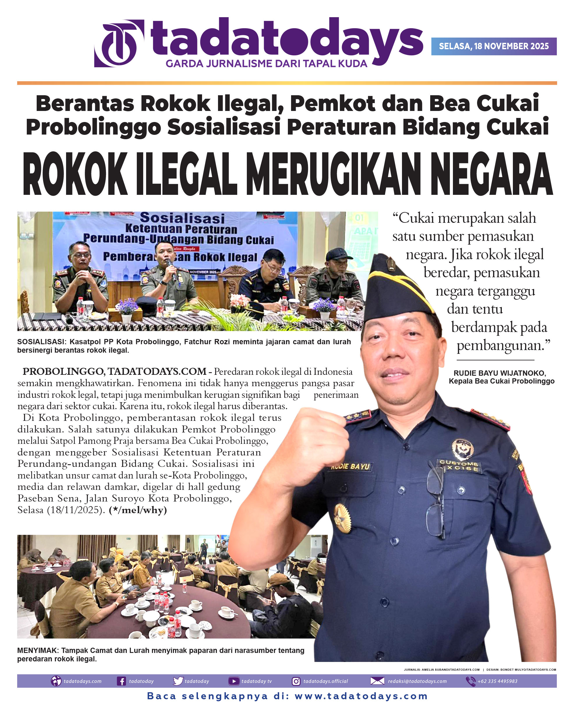 Berantas Rokok Ilegal, Pemkot & Bea Cukai Probolinggo Sosialisasi Peraturan Bidang Cukai