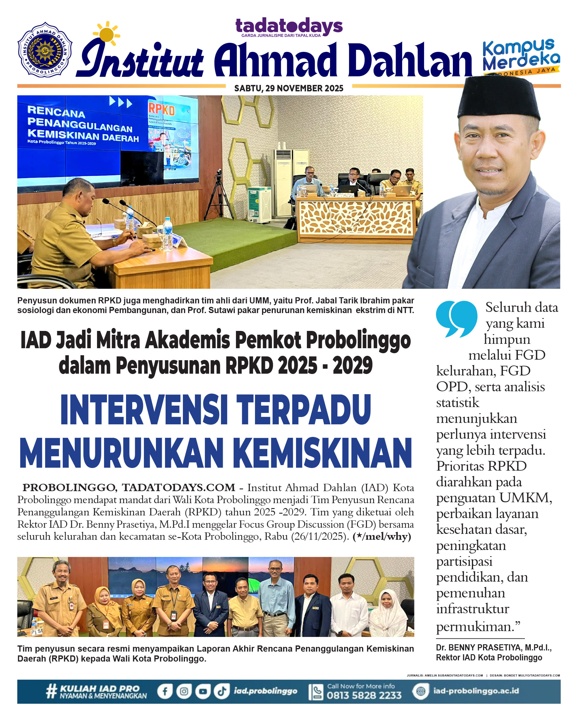 IAD Menjadi Mitra Akademis Pemkot Probolinggo dalam Penyusunan RPKD 2025 - 2029