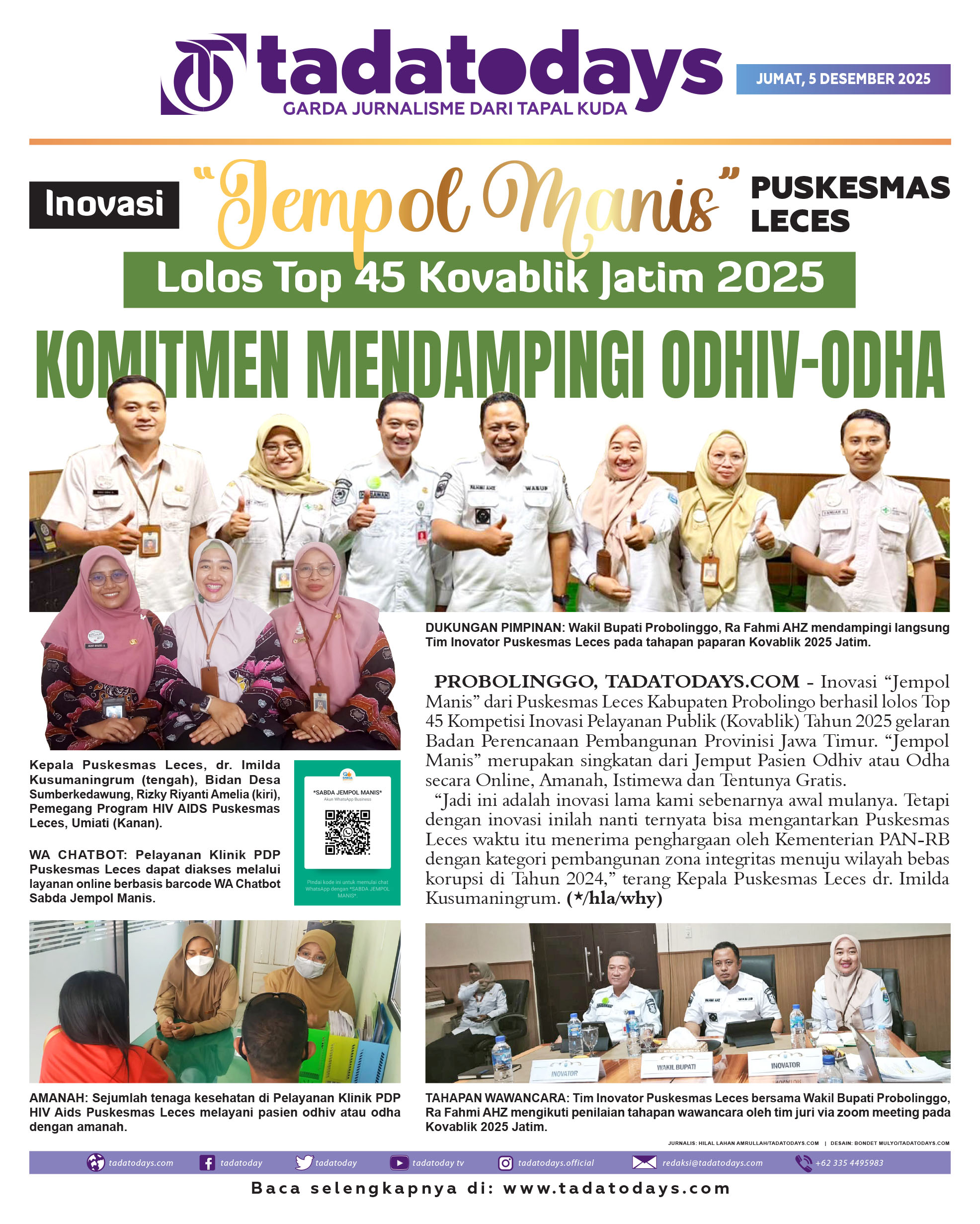 Inovasi “Jempol Manis” Puskesmas Leces Lolos ke Top 45 Kovablik Jatim 2025