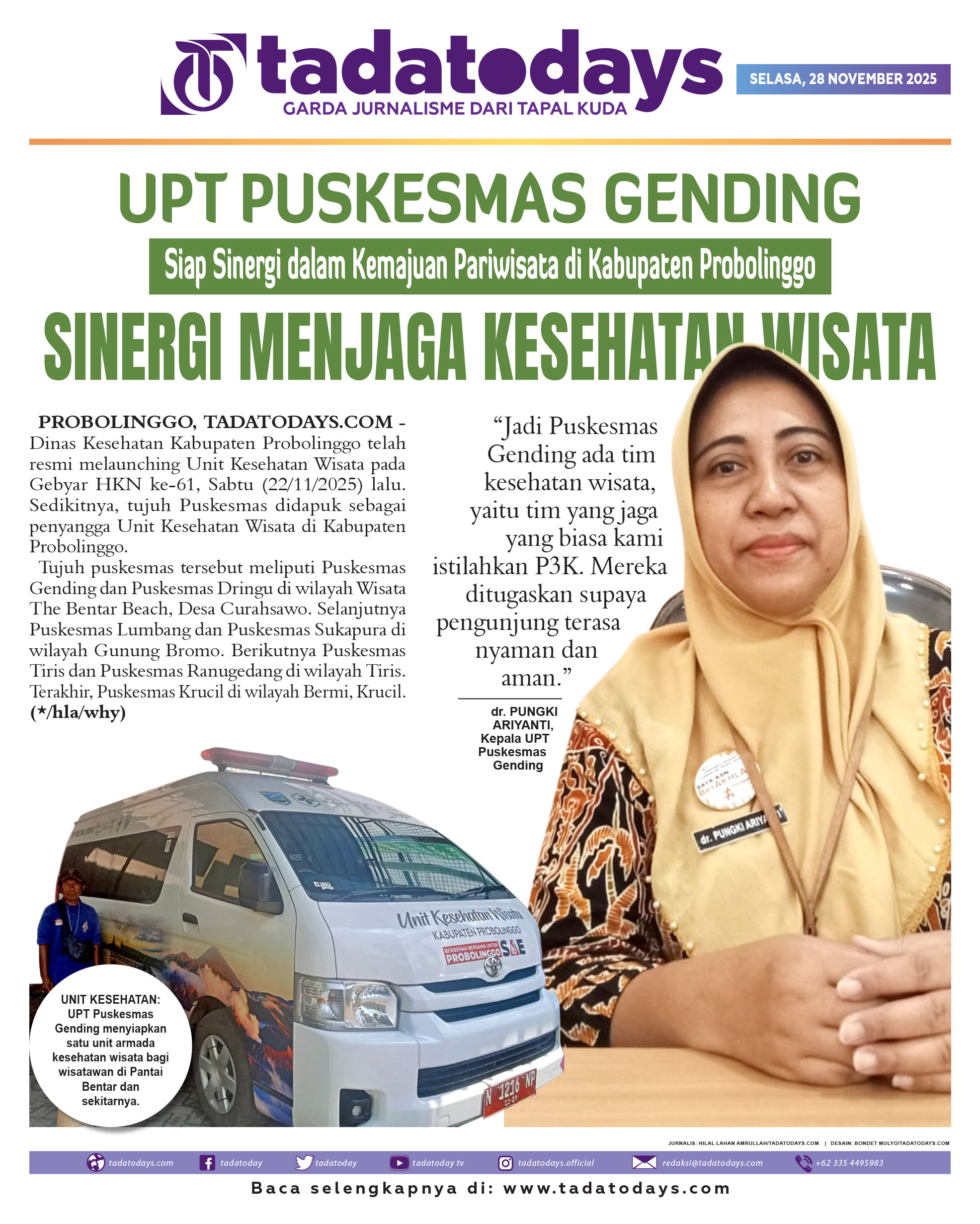 UPT Puskesmas Gending Siap Sinergi dalam Kemajuan Pariwisata di Wilayah Kabupaten Probolinggo