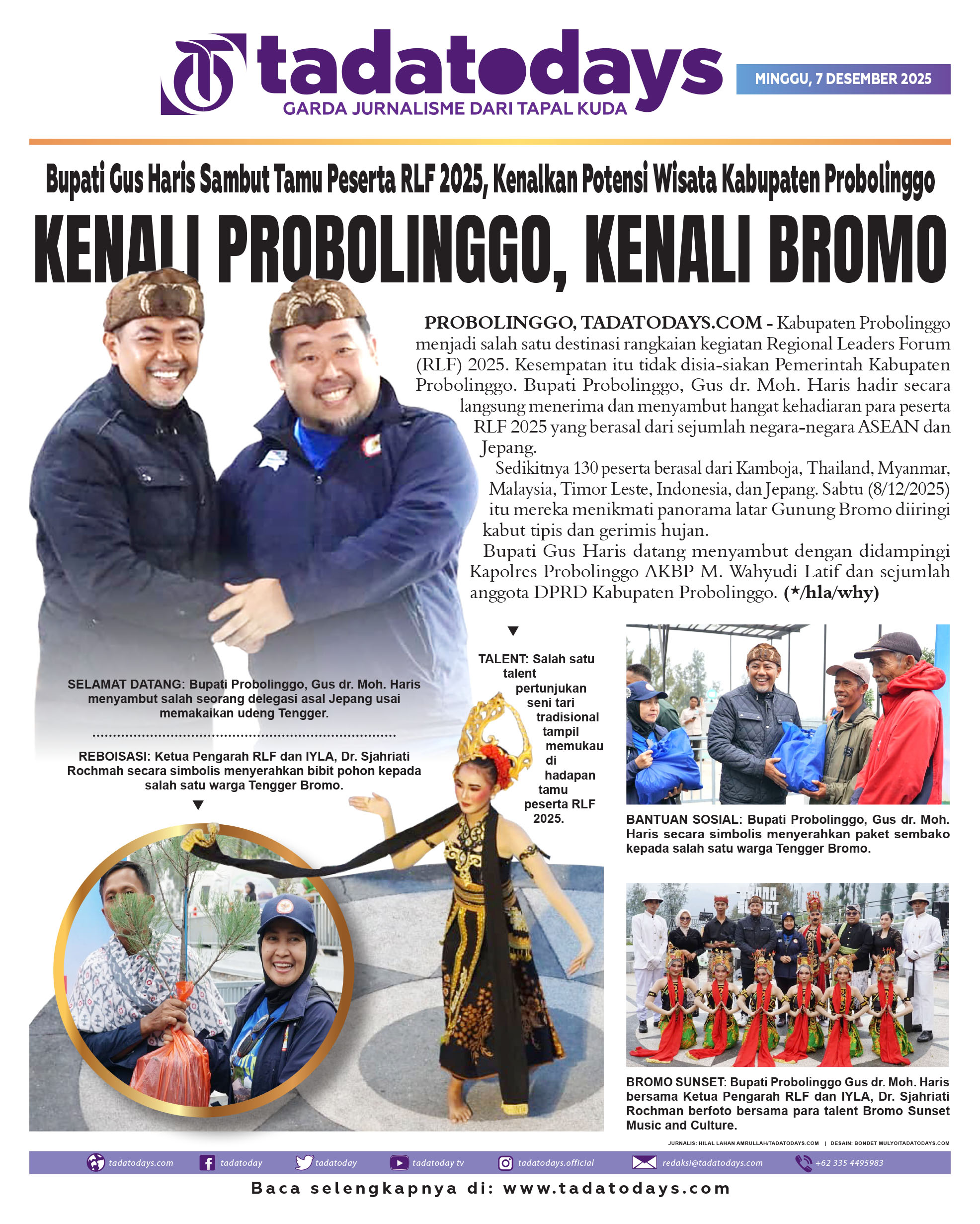 Bupati Gus Haris Sambut Tamu Peserta RLF 2025, Kenalkan Potensi Wisata di Kabupaten Probolinggo