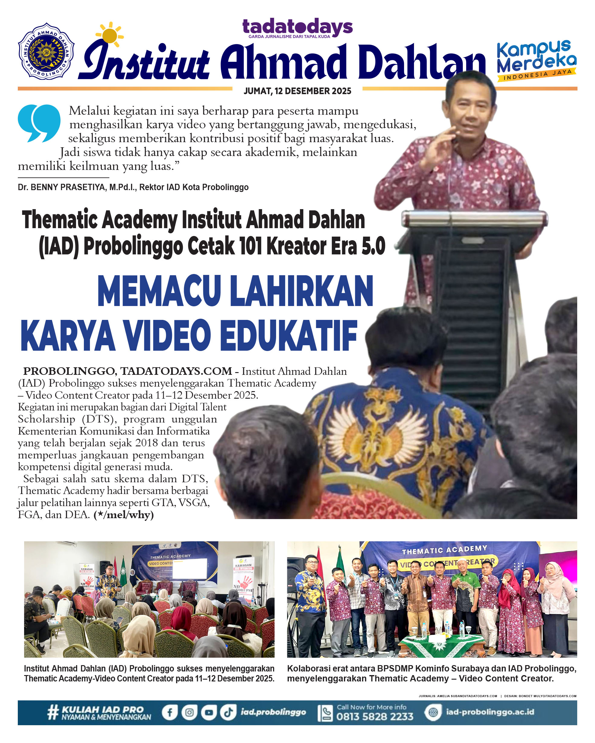 Thematic Academy Institut Ahmad Dahlan (IAD) Probolinggo Mencetak 101 Kreator Era 5.0