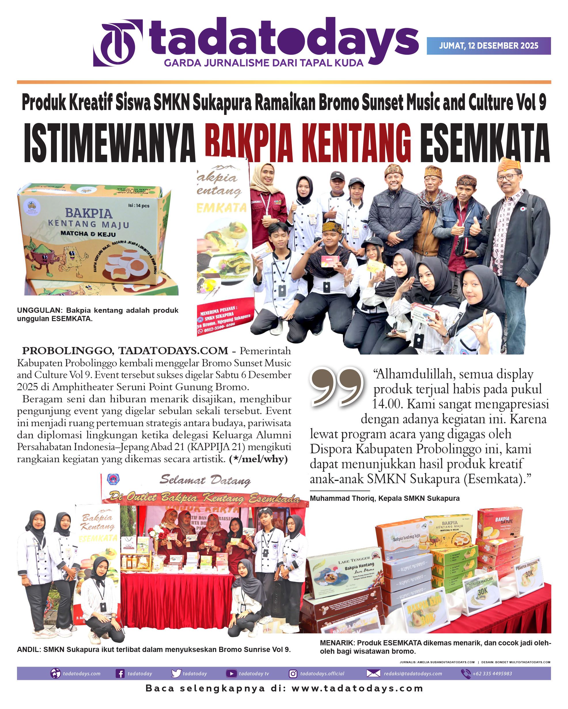 Produk Kreatif Siswa SMKN Sukapura Meramaikan Bromo Sunset Music and Culture Vol 9
