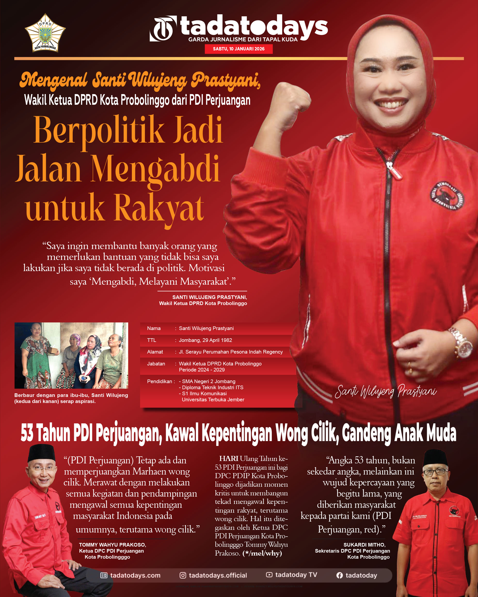 Mengenal Santi Wilujeng Prastyani, Wakil Ketua DPRD Kota Probolinggo dari Partai PDI Perjuangan