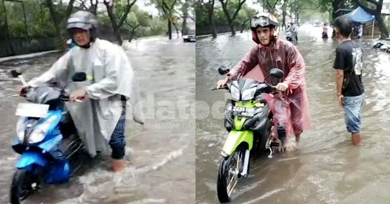 Banjir Rendam Jalan Raya Penghubung Pandaan-Gununggangsir Pasuruan, Arus Lalin Tersendat