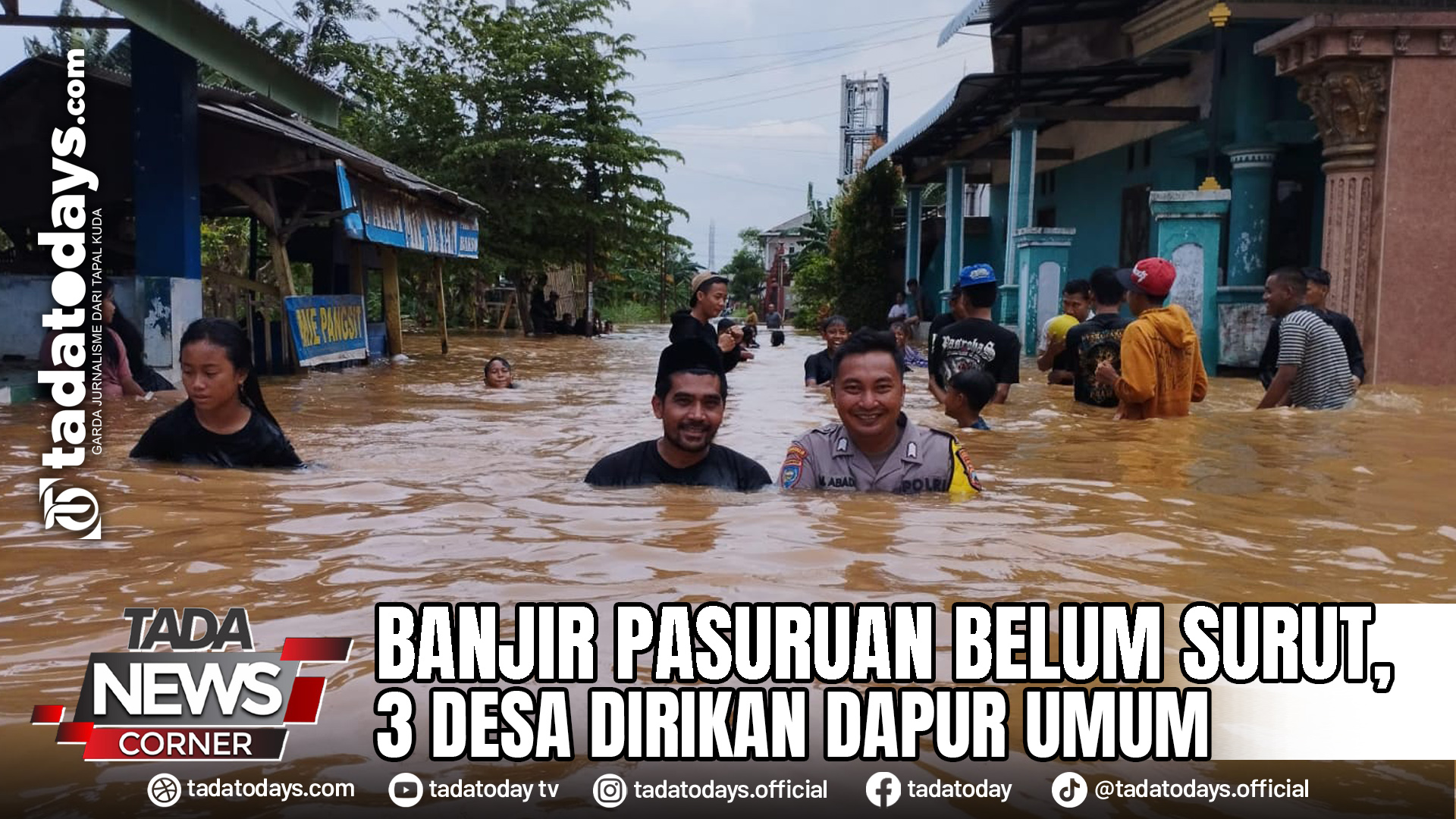 BANJIR PASURUAN BELUM SURUT, 3 DESA DIRIKAN DAPUR UMUM