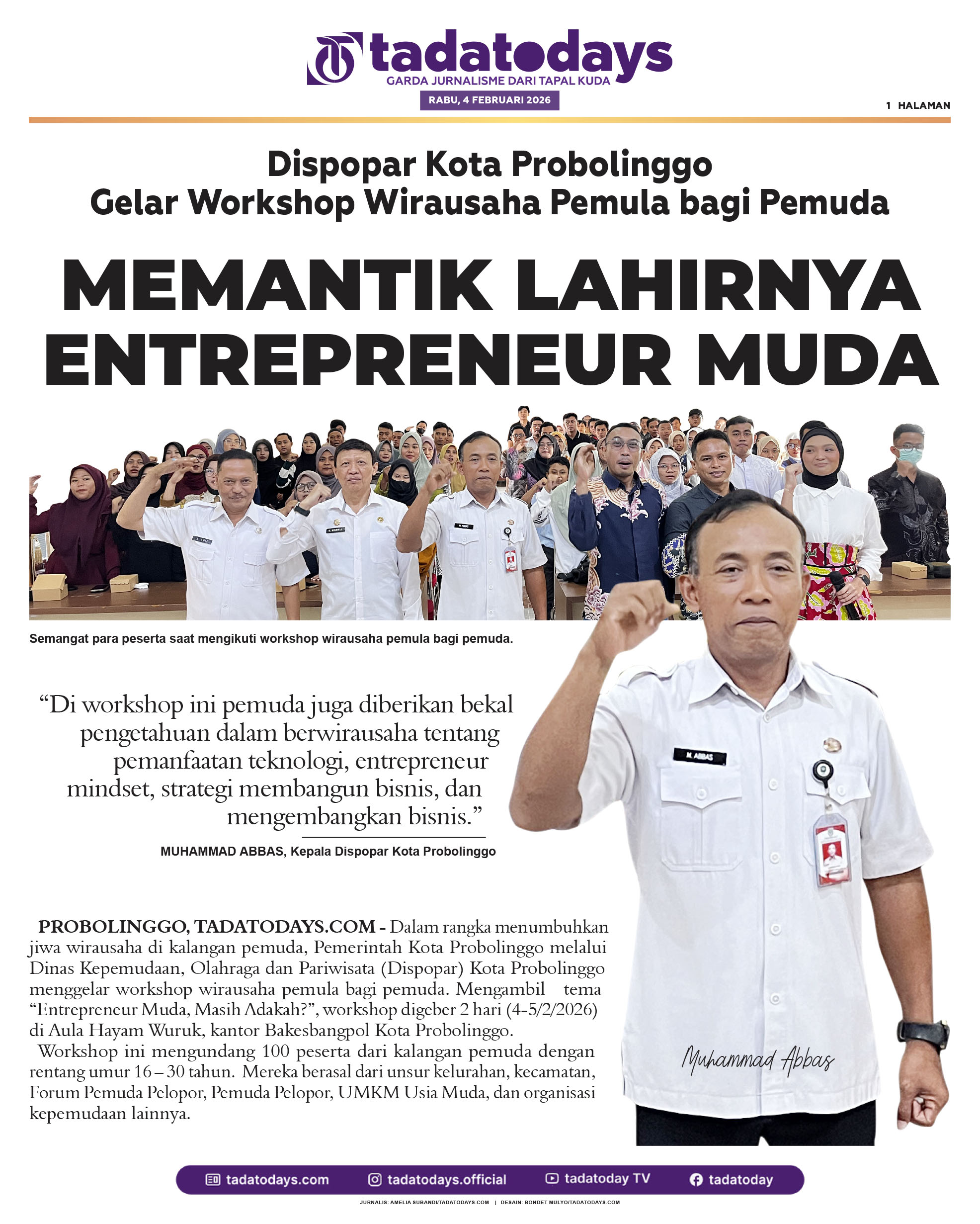 Dispopar Kota Probolinggo Menggelar Workshop Wirausaha Pemula bagi Pemuda (1)