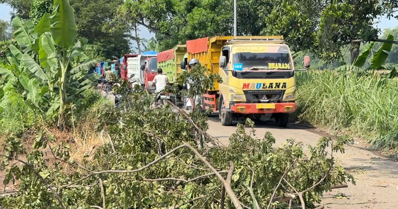 Protes Jalan Rusak, Warga Kejayan Pasuruan Stop Truk Tambang