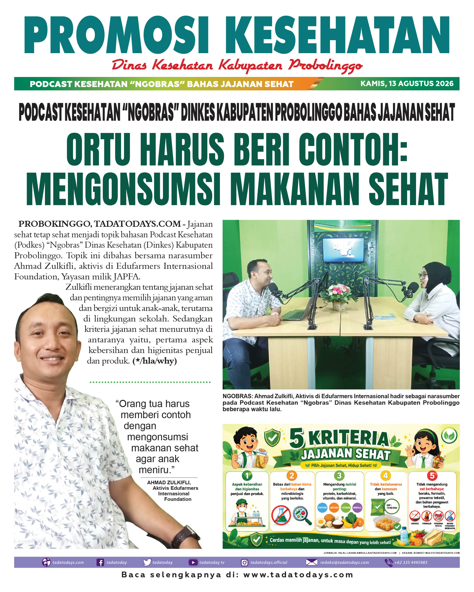 Podcast Kesehatan “Ngobras” Dinas Kesehatan Kabupaten Probolinggo Membahas Jajanan Sehat