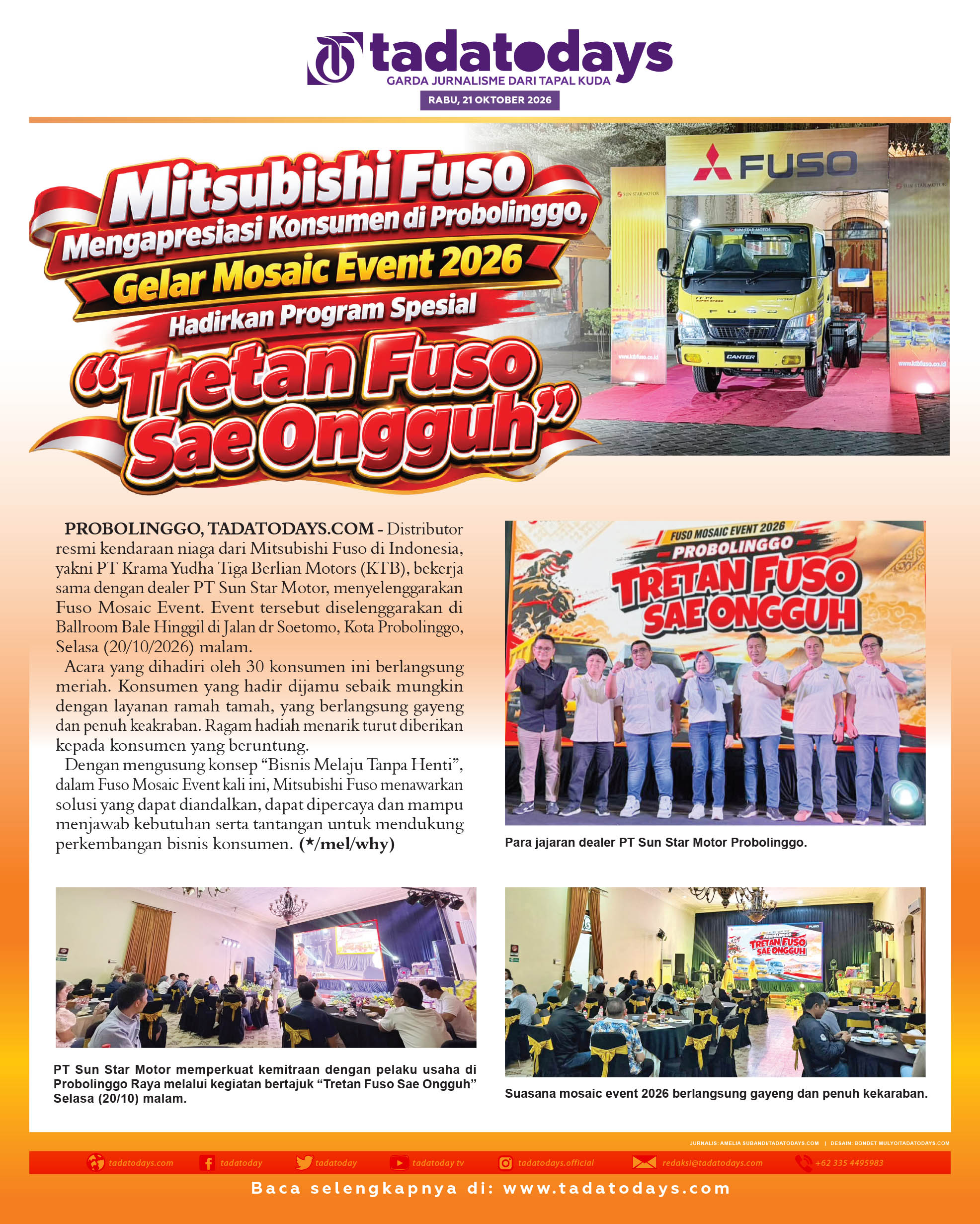 Mitsubishi Fuso Apresiasi Konsumen di Probolinggo, Menggelar Mosaic Event 2026